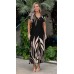 171154 - Vestido Longo Ramany Estampa Folhagem :: Preto